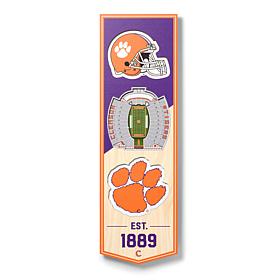 Officially Licensed NCAA 6" x 19" 3D Stadium Banner - Clemson Tigers