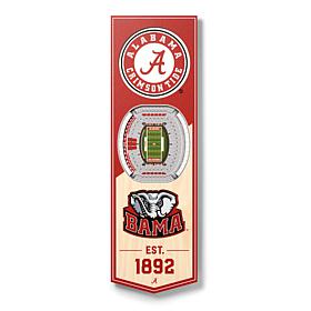 Officially Licensed NCAA 6" x 19" 3D Stadium Banner - Crimson Tide