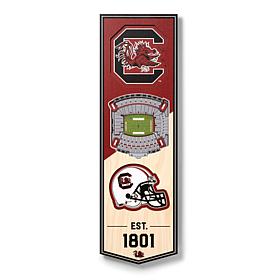 Officially Licensed NCAA 6" x 19" 3D Stadium Banner - Gamecocks