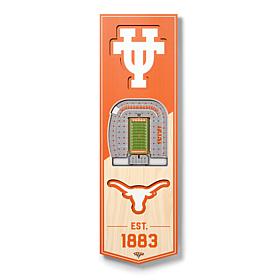 Officially Licensed NCAA 6" x 19" 3D Stadium Banner - Texas Longhorns