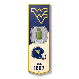 Officially Licensed NCAA 6" x 19" 3D Stadium Banner - West Virginia FB
