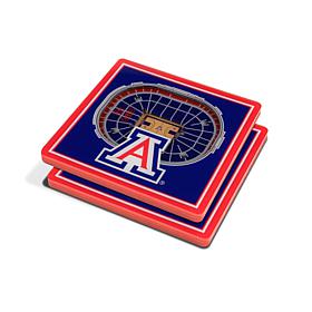 Officially Licensed NCAA Arizona Wildcats 3-D StadiumViews Coaster Set