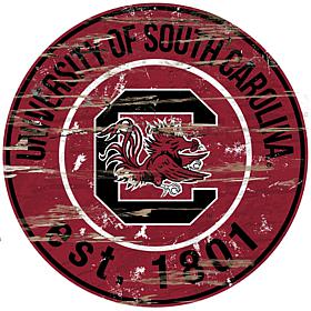 Officially Licensed NCAA  Distressed Round Sign-Un. of South Carolina