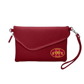 Officially Licensed NCAA Fold Over Crossbody Purse-Iowa State Cyclones