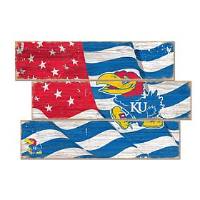 Officially Licensed NCAA Kansas Three Plank Flag