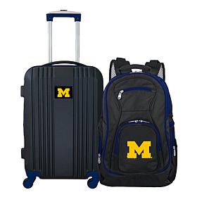 Officially Licensed NCAA Michigan Wolverines Backpack & Carry-On Set