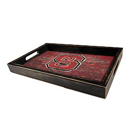 Officially Licensed NCAA NC State University Distressed Wood Tray