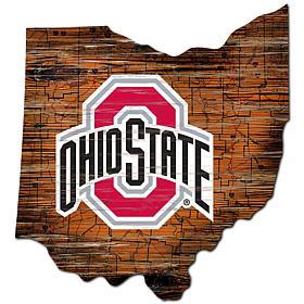 Officially Licensed NCAA Ohio State University State Sign w/ Logo