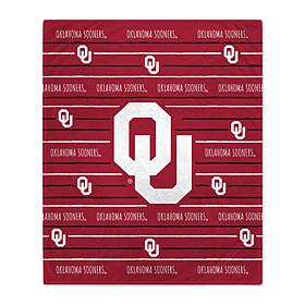 Officially Licensed NCAA Oklahoma Sooners Logo Stripe Fleece Blanket