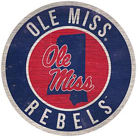 Officially Licensed NCAA Ole Miss 12" Wood Circle