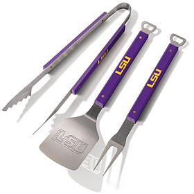 Officially-licensed NCAA Spirit 3-Piece BBQ Set - LSU Tigers "Block" 