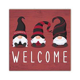 Officially Licensed NCAA University of Arkansas Welcome Gnomes Sign