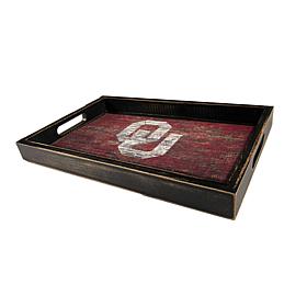 Officially Licensed NCAA University of Oklahoma Distressed Wood Tray  