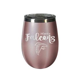 Officially Licensed NFL 12 oz. Rose Gold Wine Tumbler- Atlanta Falcons