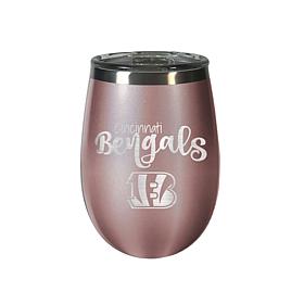 Officially Licensed NFL 12oz Rose Gold Wine Tumbler - Bengals