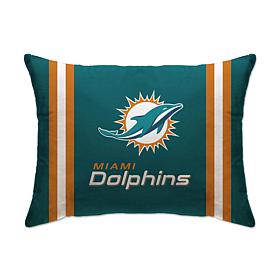 Officially Licensed NFL 20" x 26" Plush Striped Bed Pillow - Dolphins
