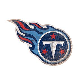 Officially Licensed NFL 24" Distressed Logo Cutout Sign - Titans 