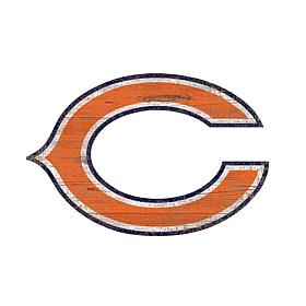 Officially Licensed NFL 24" Distressed Logo Cutout Sign - Bears 
