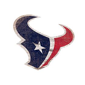 Officially Licensed NFL 24" Distressed Logo Cutout Sign - Texans 