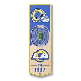 Officially Licensed NFL 6" x 19" 3-D Stadium Banner - Los Angeles Rams
