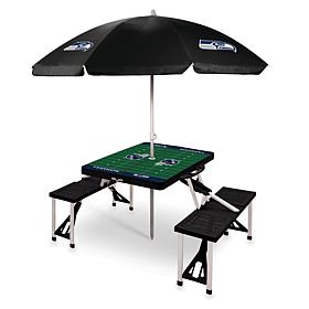 Officially Licensed NFL Black Portable Folding Picnic Table - Seahawks
