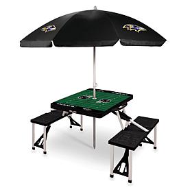Officially Licensed NFL Black Portable Folding Picnic Table - Ravens