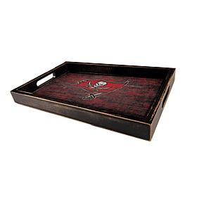 Officially Licensed NFL Buccaneers Distressed Tray with Team Colors