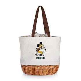 Officially Licensed NFL Canvas and Willow Basket Tote - Mickey Packers