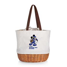 Officially Licensed NFL Canvas and Willow Basket Tote - Mickey LA Rams