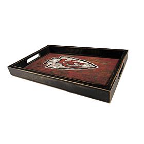 Officially Licensed NFL Chiefs Distressed Tray with Team Colors