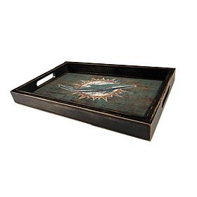 Officially Licensed NFL Dolphins Distressed Tray with Team Colors