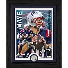 Officially Licensed NFL Drake Maye Silver-Plated Coin Photo Mint