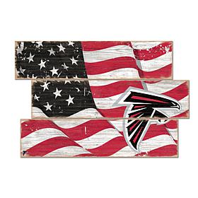 Officially Licensed NFL Flag 3 Plank Wall Sign - Atlanta Falcons