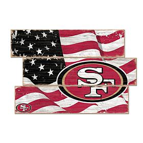 Officially Licensed NFL Flag 3 Plank Wall Sign - San Francisco 49ers