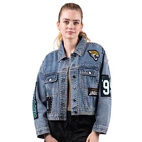 Officially Licensed NFL G34Her By Carl Banks Game Ball Denim Jacket