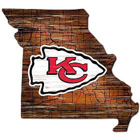 Officially Licensed NFL Kansas City Chiefs Distressed State w/ Logo