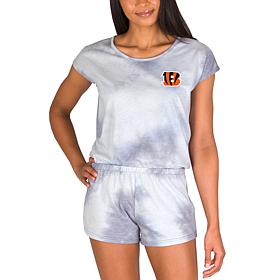 Officially Licensed NFL Marina Ladies Knit SS Romper - Bengals