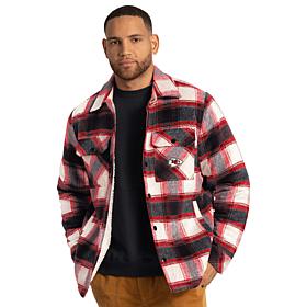 Officially Licensed NFL Men's Plaid Shirt Jacket