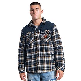Officially Licensed NFL Men's Transitional Plaid Shirt Jacket by Glll