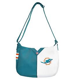 Officially Licensed NFL Miami Dolphins Pebble Split Hobo Bag