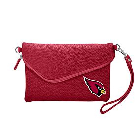 Officially Licensed NFL Pebble Fold Over Crossbody Purse - Cardinals 