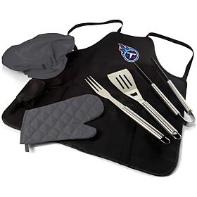 Officially Licensed NFL Picnic Time Apron Tote Pro Grill Set Titans