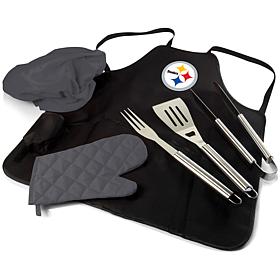 Officially Licensed NFL Picnic Time Apron Tote Pro Grill Set Steelers