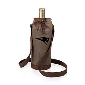 Officially Licensed NFL Picnic Time Waxed Canvas Wine Tote - Patriots 