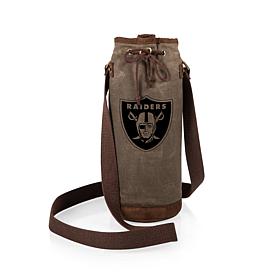 Officially Licensed NFL Picnic Time Waxed Canvas Wine Tote - Raiders  