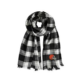 Officially Licensed NFL Plaid Blanket Scarf - Cleveland Browns 