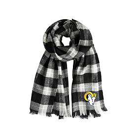 Officially Licensed NFL Plaid Blanket Scarf - Los Angeles Rams 