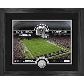 Officially Licensed NFL Raiders Stadium Silver-Plated Coin Photo Mint