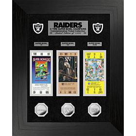 Officially Licensed NFL Raiders Super Bowl Coin & Ticket Collection