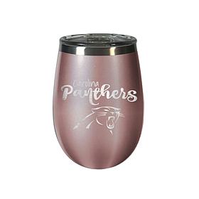 Officially Licensed NFL Rose Gold Wine Tumbler - Carolina Panthers